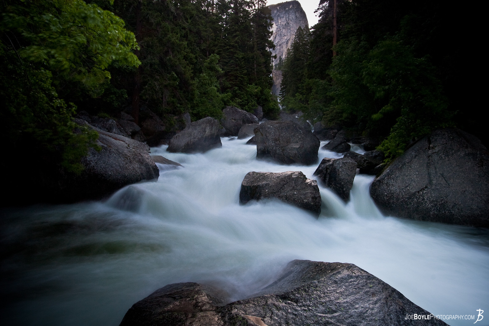  This is a photo of the Merced River after Vernal Falls on the John Muir Trail. I believe this was the first or second day into the 3 week trip of the JMT so it is very near the start of the trail if you're beginning in the north. 