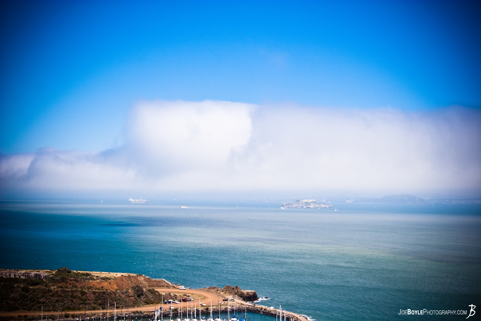  A view of San Francisco Bay. The weather was changing all day in the Bay area! I was fortunate enough to capture this image. I really like how the clouds were forming in this image. 