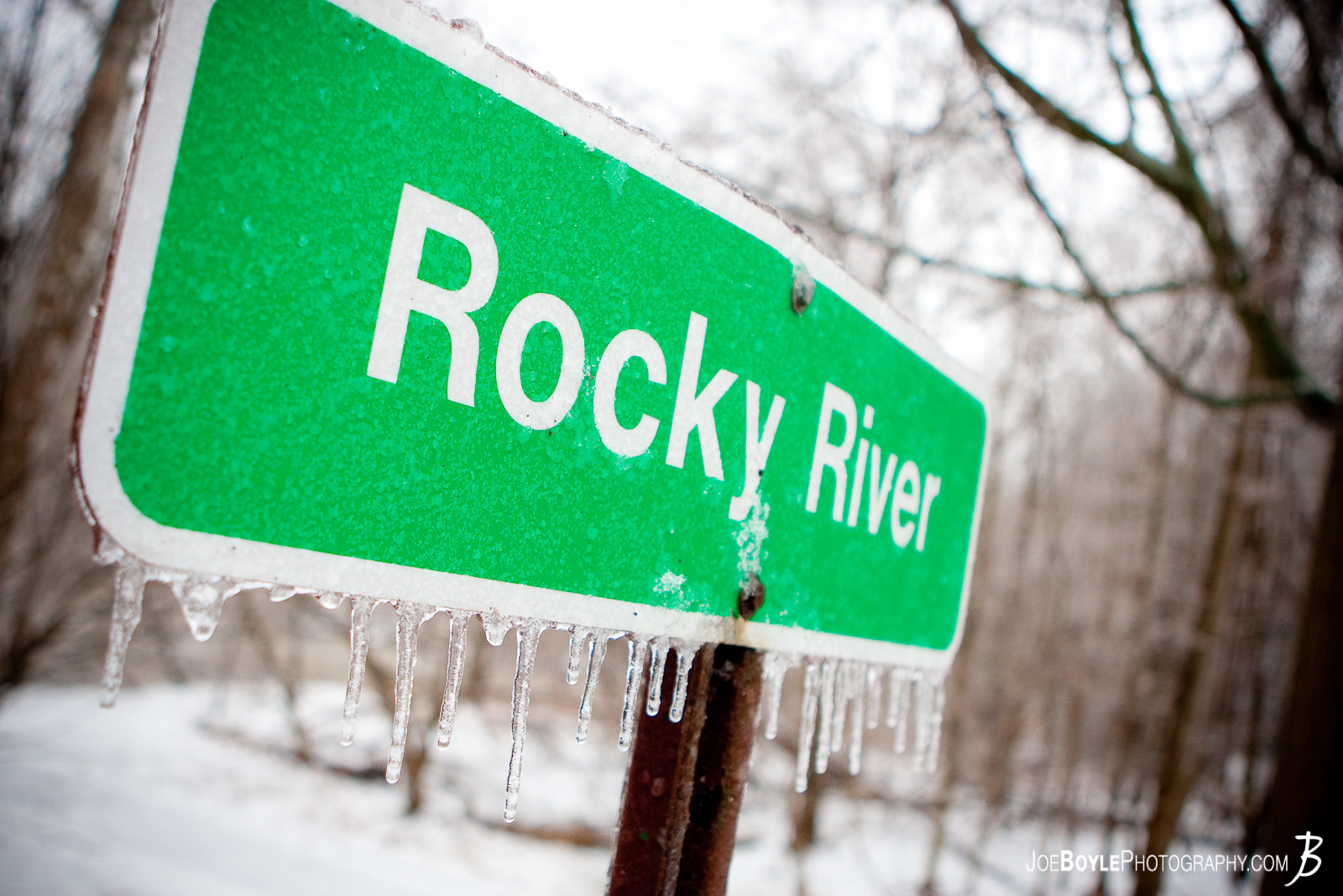  I captured this photo after an ice storm came through the Cleveland area. The storm provided some great picture opportunities that I was able to capture the following day including this sign located in the Rocky River Metroparks! 