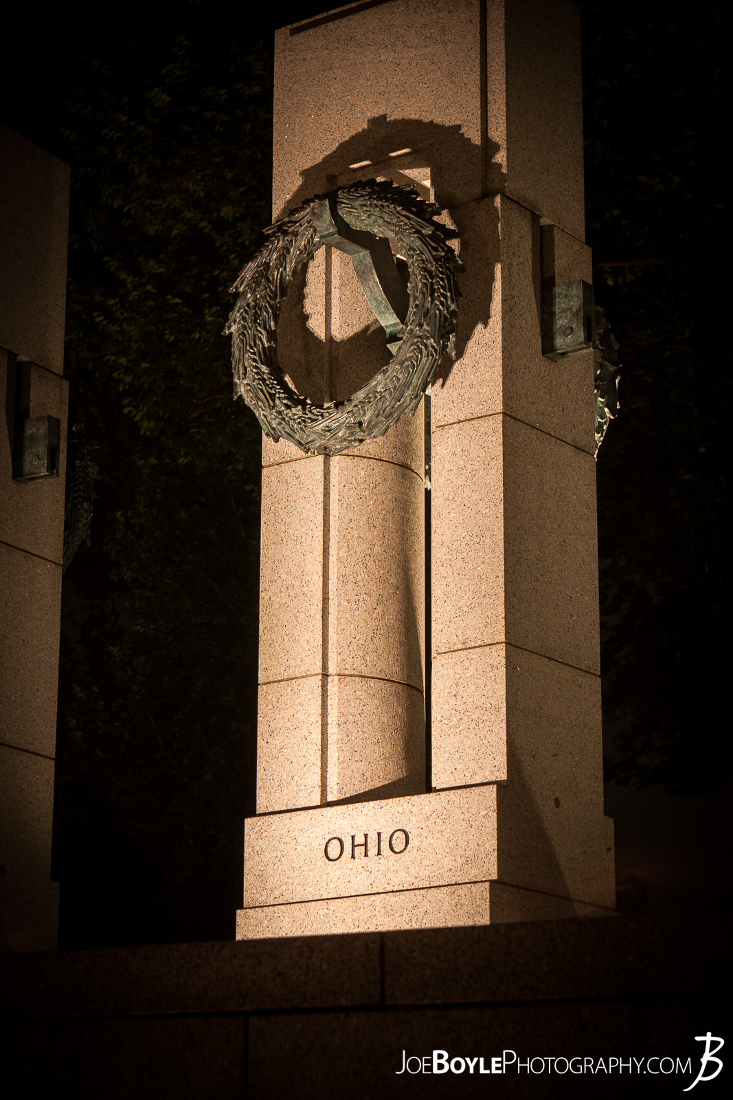  While I was in Washington, DC I was able to take some great night images of a few of the iconic landmarks that make up this city! Here is an image of the Ohio pillar at the World War II Memorial! 