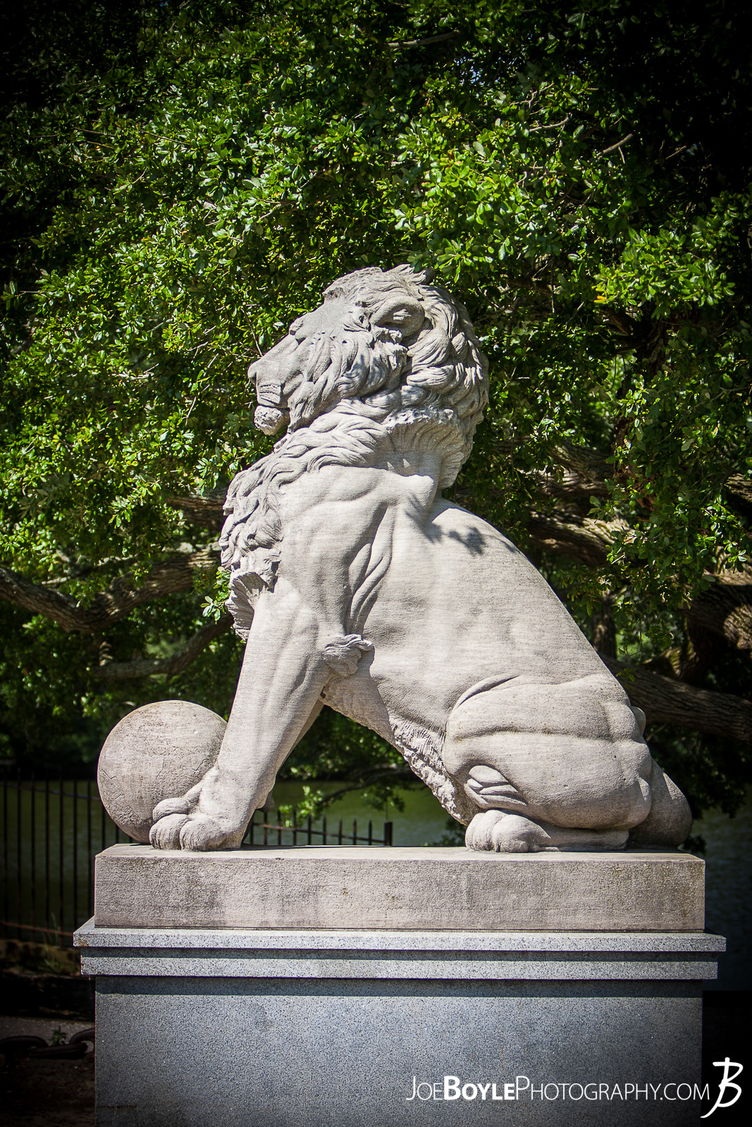  When I was visiting friends in Virginia this past summer we made it a point to see some of the historical sites in the area. One of which included the Mariner's Museum. This is an image of 1 of the 4 Lion Statues on the bridge, which is really a dam that creates Lake Maury and provides a great view of the James River. 