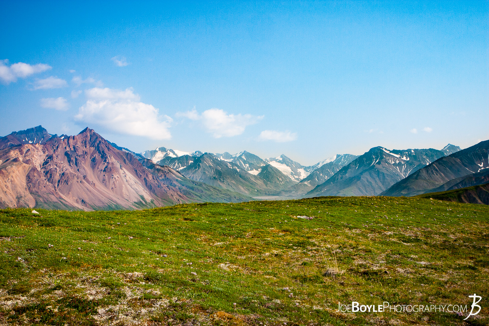  My buddy and myself spent some time in different grids within Denali National Park, Alaska. This is a photo of some lovely mountains and a green field from within grid 6. We certainly didn't cover as much terrain as we thought we would. Hiking in the backcountry of Denali was tough for us "first timers" in Alaska! 