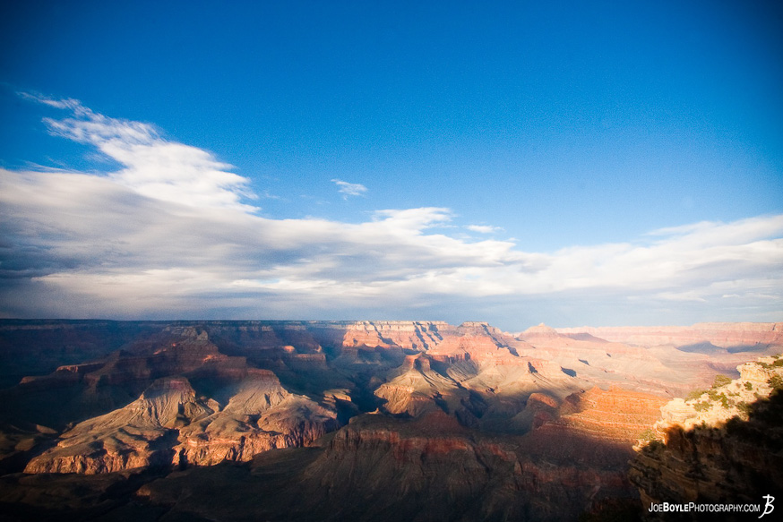 An image of the Grand Canyon captured at Sunset.