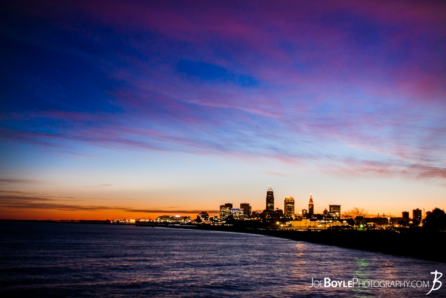 I took this photo from Edgewater Park in Cleveland, Ohio. Near the shore of Lake Erie this photo reveals Cleveland coming to life during the early morning hours with a beautiful sunrise!