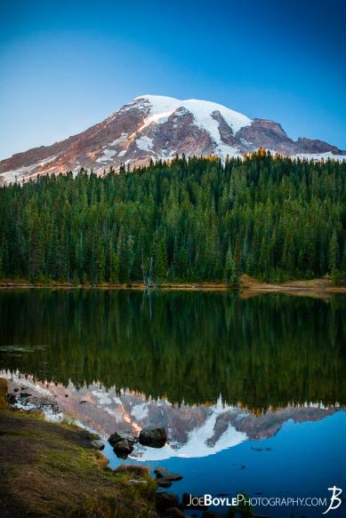 On our way to the Paradise River Campground we were able to see the sunset on Mount Rainier at Reflection Lakes!