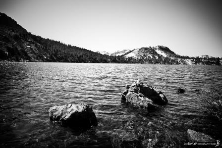 two-rocks-lake-mountain-black-white