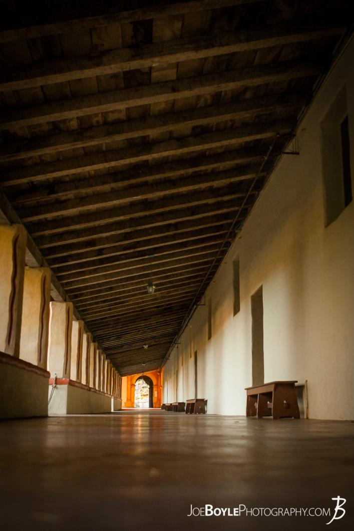 hallway-with-wood-rafters-carmel-mission-basilica